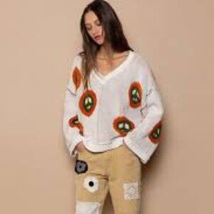 NWT: POL Berber Peace Sign Sweater